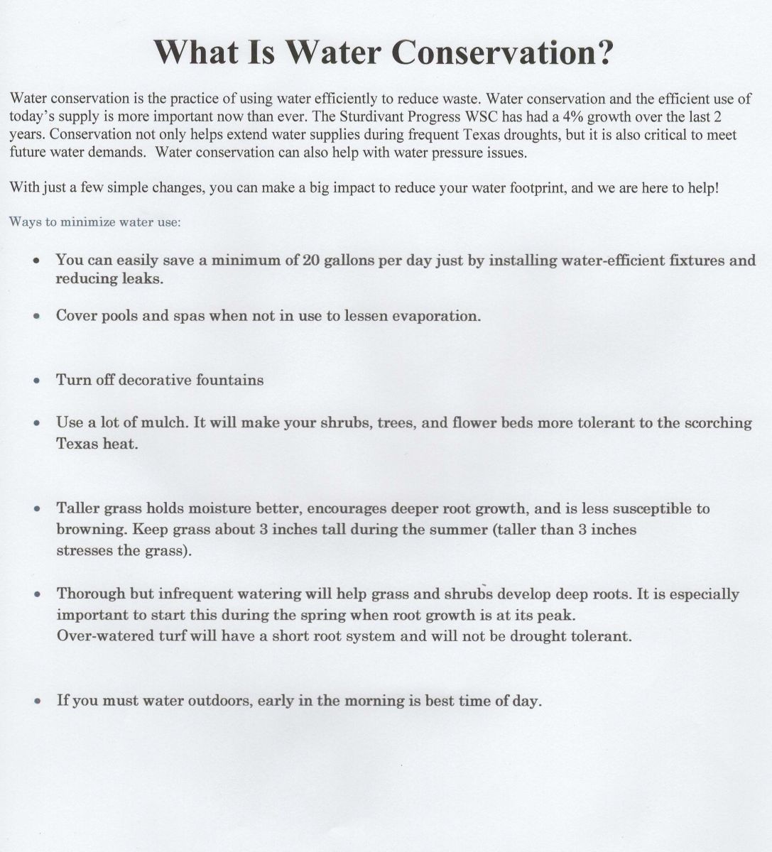 Water Conservation 2022